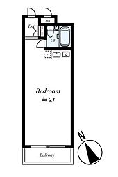 グランドコート駒込 ワンルームの間取図画像