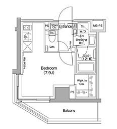 ザ・パークハビオ駒込 ワンルームの間取図画像
