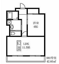パル駒込 1LDKの間取図画像