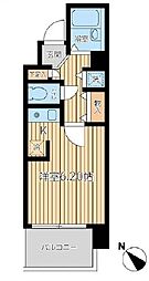 ドゥーエ巣鴨 ワンルームの間取図画像