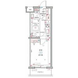 CREVISTA大塚 1Kの間取図画像