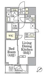ジオエント池袋 1LDKの間取図画像