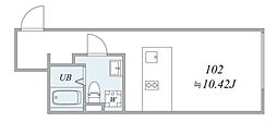 trias133 ワンルームの間取図画像