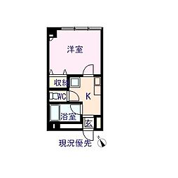 磨屋町ビル 1Kの間取図画像
