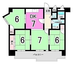 リヴィエール黒崎 4DKの間取図画像