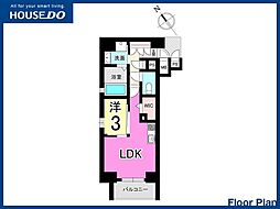サンレリウス戸畑駅前 中古マンション 戸畑中央小・高生中学校 1LDKの間取図画像