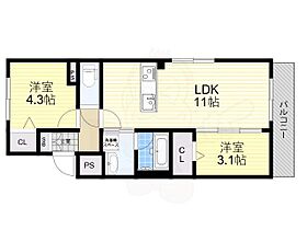 (仮称)北之坊倉庫(株)様マンション  ｜ 大阪府豊中市曽根西町１丁目（賃貸アパート2LDK・2階・43.71㎡） その2