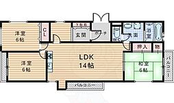 アルプス東豊中マンション 3LDKの間取図画像