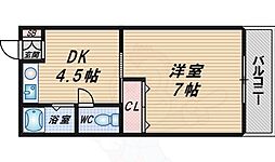 コーポ大槻 1DKの間取図画像