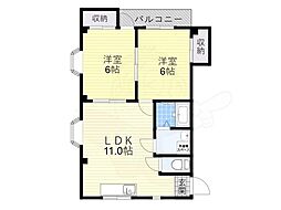ヴェールアッシュ2 2LDKの間取図画像
