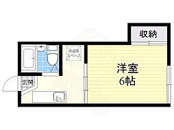 阪急箕面線 桜井駅 徒歩16分の賃貸アパート 2階1Kの間取り