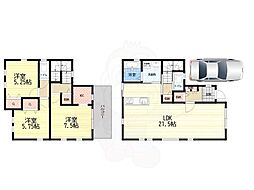 豊中市長興寺北3丁目戸建 1階3LDKの間取り