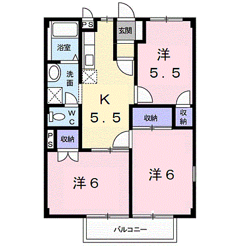 サンリバー21 201｜和歌山県和歌山市園部(賃貸アパート3K・2階・52.17㎡)の写真 その2