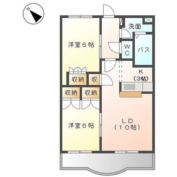 グランヴィア松江 206｜和歌山県和歌山市松江北７丁目(賃貸マンション2LDK・2階・57.70㎡)の写真 その2