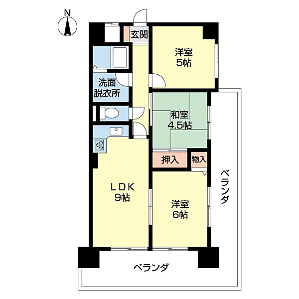 アペックス北中島 901｜和歌山県和歌山市北中島１丁目(賃貸マンション3LDK・9階・57.89㎡)の写真 その2