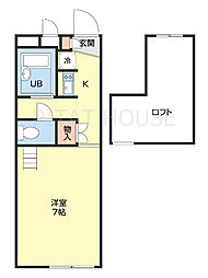 レオパレスアゼリア 1Kの間取図画像