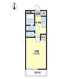 フジパレス手平 1Kの間取図画像