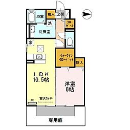 D-room東高松 1階1LDKの間取り