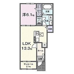 カルムメゾンII 1LDKの間取図画像