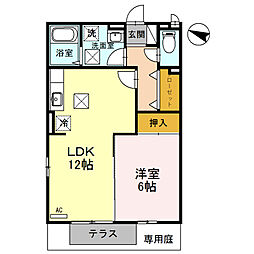 マリン毛見 1LDKの間取図画像