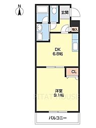 Mトゥルケーゼ 1DKの間取図画像