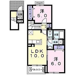 ルミナーレ西浜 2LDKの間取図画像