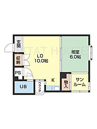 メゾン雅 1LDKの間取図画像