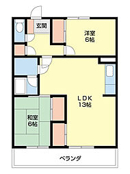 Nビル向陽館 2LDKの間取図画像