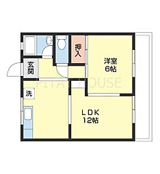 新山荘 1LDKの間取図画像