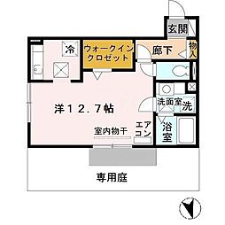 フォースクエア岡田 ワンルームの間取図画像