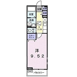 エスペランス 1Kの間取図画像