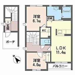 ルミナス榎原 2LDKの間取図画像