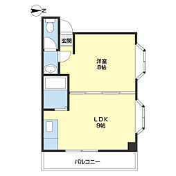マノワール樫ノ木 1LDKの間取図画像