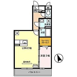 エトワール 1LDKの間取図画像