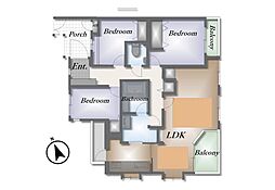 GLANZOBER本牧三溪園 3LDKの間取図画像