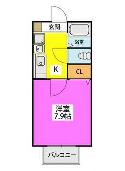 ウィズ野間 ｜福岡県福岡市南区野間3丁目(賃貸アパート1K・2階・24.63㎡)の写真 その2