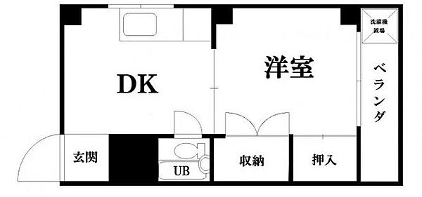 グリーンコーポラス ｜福岡県福岡市中央区渡辺通3丁目(賃貸アパート1DK・2階・20.00㎡)の写真 その2