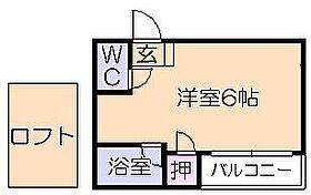 コンパートハウス御井町 203 ｜ 福岡県久留米市御井町（賃貸アパート1R・2階・16.00㎡） その2