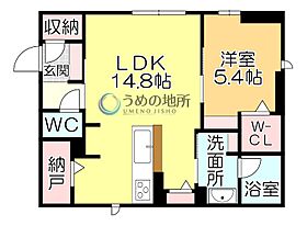 モンレーヴ本町A 102 ｜ 福岡県久留米市本町（賃貸マンション1LDK・1階・53.45㎡） その2