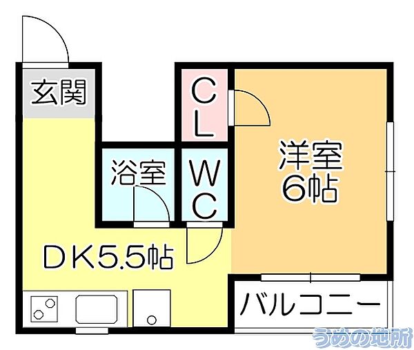 R-BOX OHISHI 405｜福岡県久留米市大石町(賃貸アパート1DK・4階・28.00㎡)の写真 その2