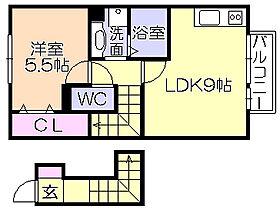 ベルネージュ 201 ｜ 福岡県久留米市津福本町（賃貸アパート1LDK・2階・42.38㎡） その2