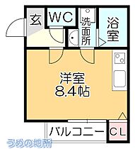 Sou.leaf久留米大前 107 ｜ 福岡県久留米市御井町（賃貸アパート1R・1階・22.99㎡） その2