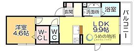 D-ROOM　FIRST　大善寺駅前 307 ｜ 福岡県久留米市大善寺大橋１丁目（賃貸アパート1LDK・3階・38.00㎡） その2