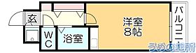 ト-カンキャステ-ル通町 503 ｜ 福岡県久留米市螢川町（賃貸マンション1R・5階・25.00㎡） その2