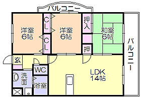 プレミール旗崎 705 ｜ 福岡県久留米市御井旗崎１丁目（賃貸マンション3LDK・7階・72.00㎡） その2