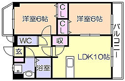 コア・フォレスタ 2LDKの間取図画像