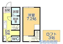 ナナザスタイル田主丸A 1DKの間取図画像