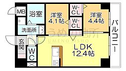Mys Casetta Kurume(ミースカセッタ久留米) 2LDKの間取図画像