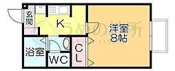エクレールフラッツA 1Kの間取図画像