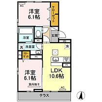 GRANDIR 2 105 ｜ 大分県大分市松原町２丁目2番1号（賃貸アパート2LDK・1階・53.79㎡） その2